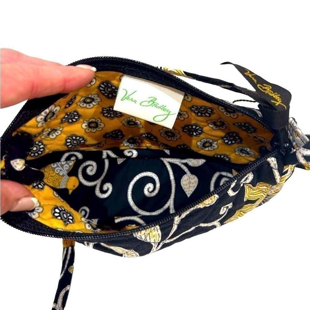 Vera Bradley Shoulder Handbag Adjustable Strap Yellow Bird Black/Yellow/Wht. NWT - Picture 4 of 6